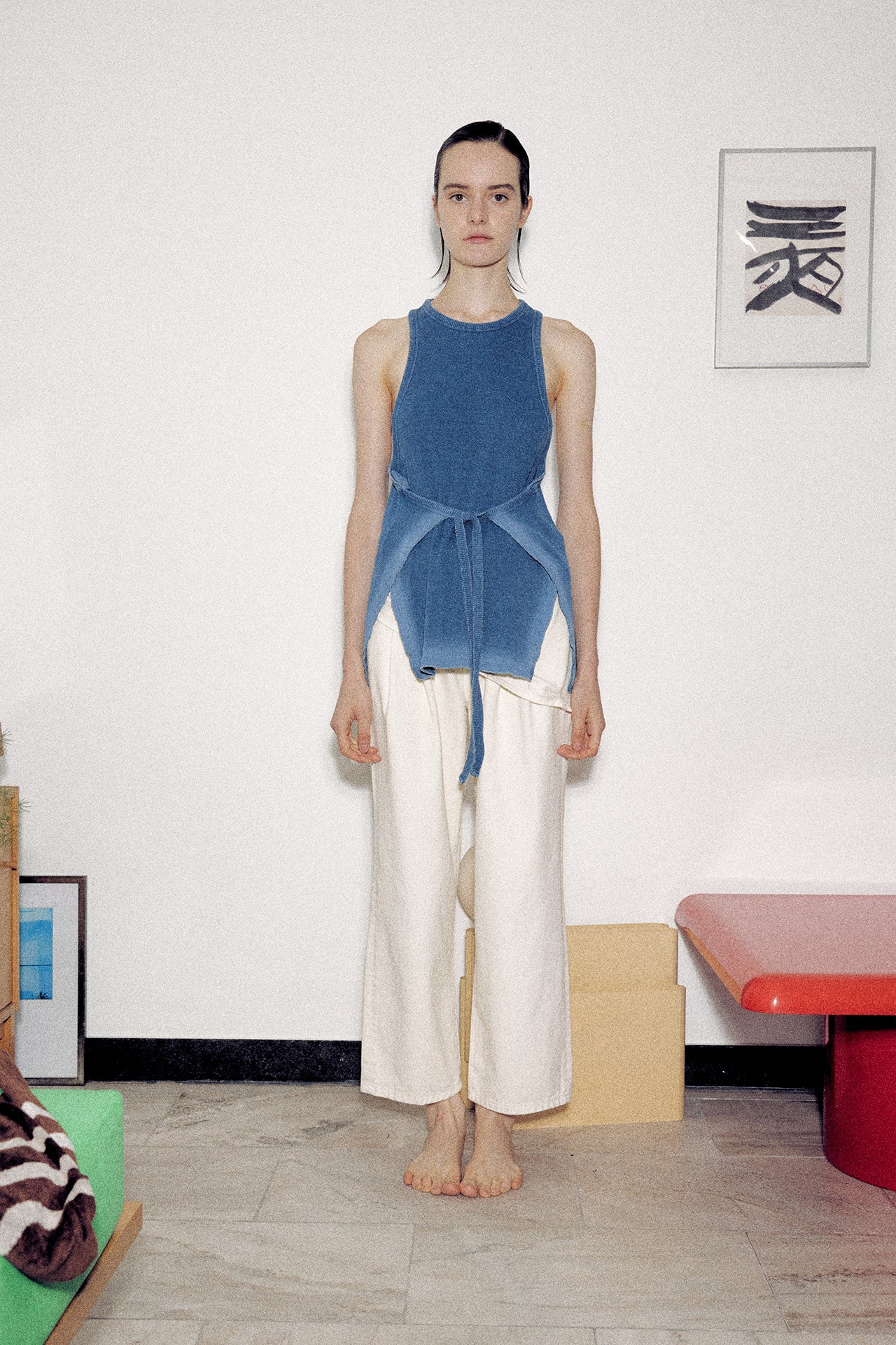 Indigo Dyeing Wrap Sleeveless