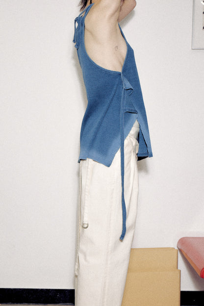 Indigo Dyeing Wrap Sleeveless