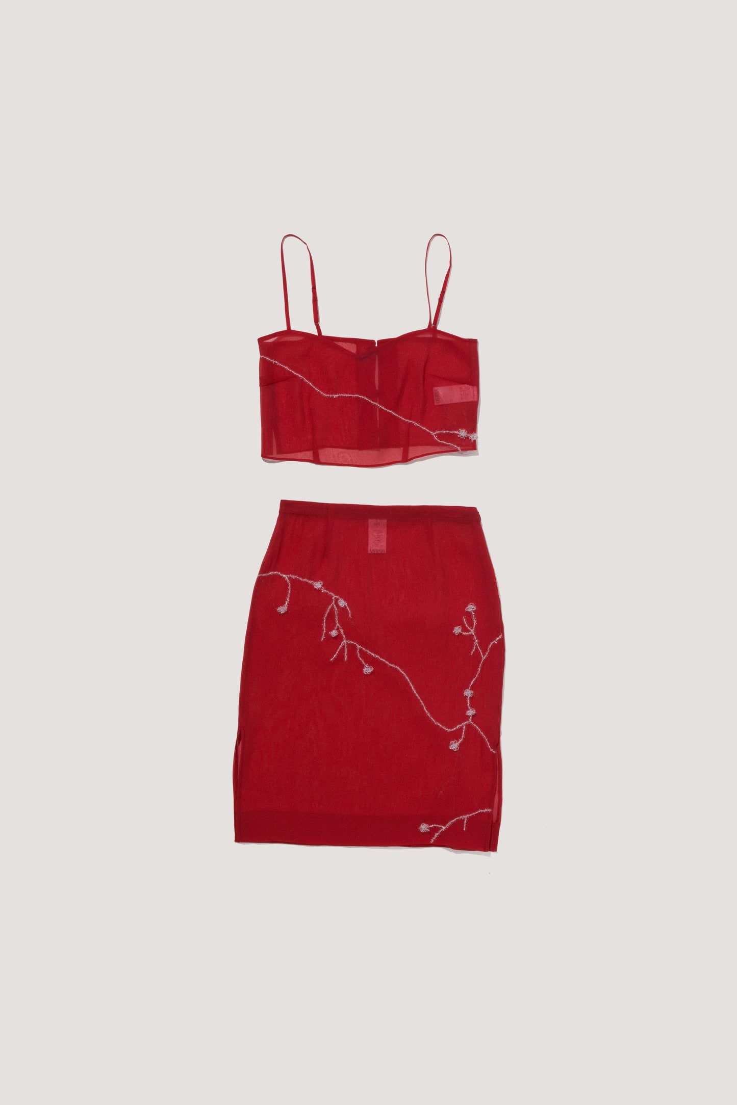 Shining Embroidery Midi Skirt