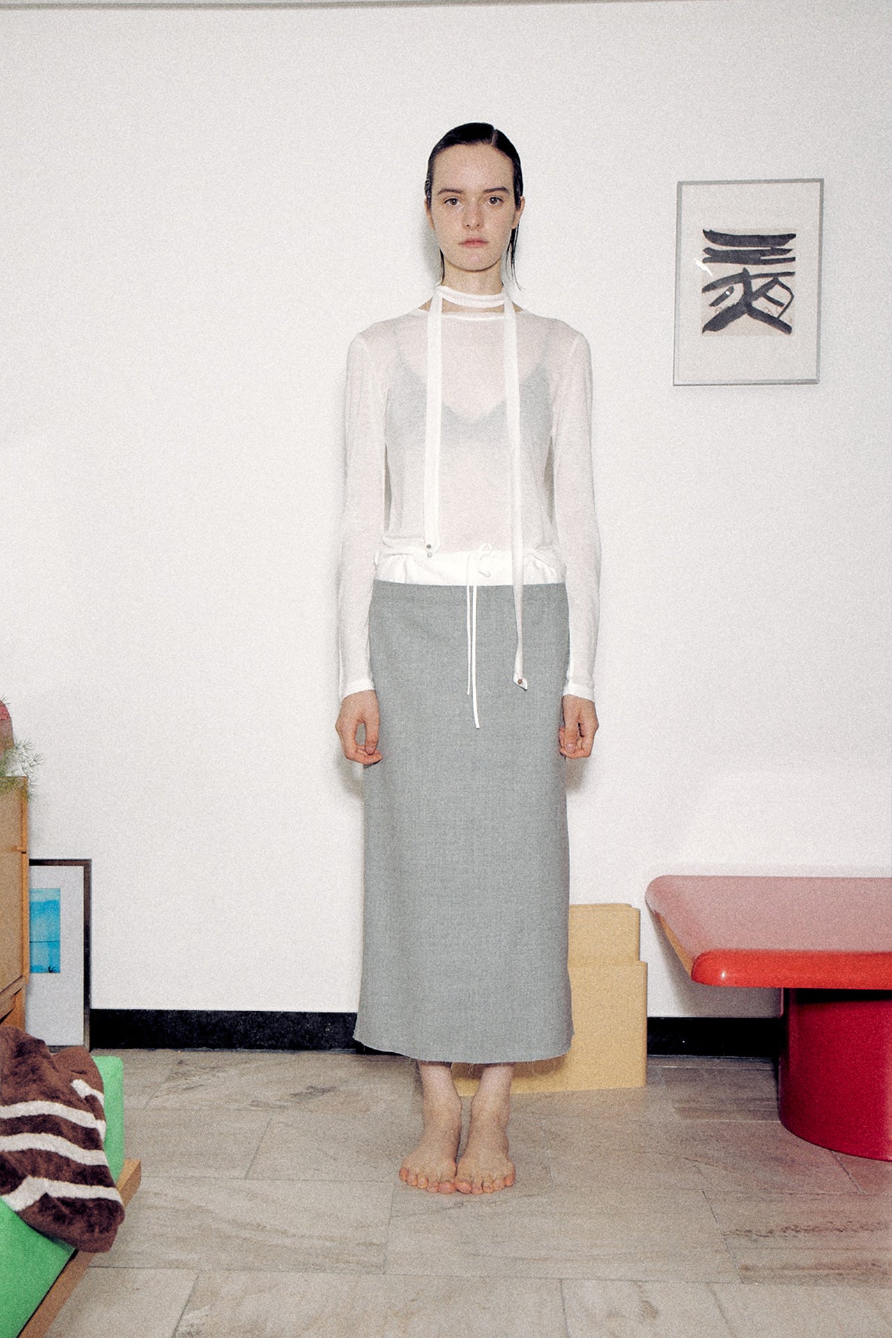 Scarf Long Sleeve Jersey Top