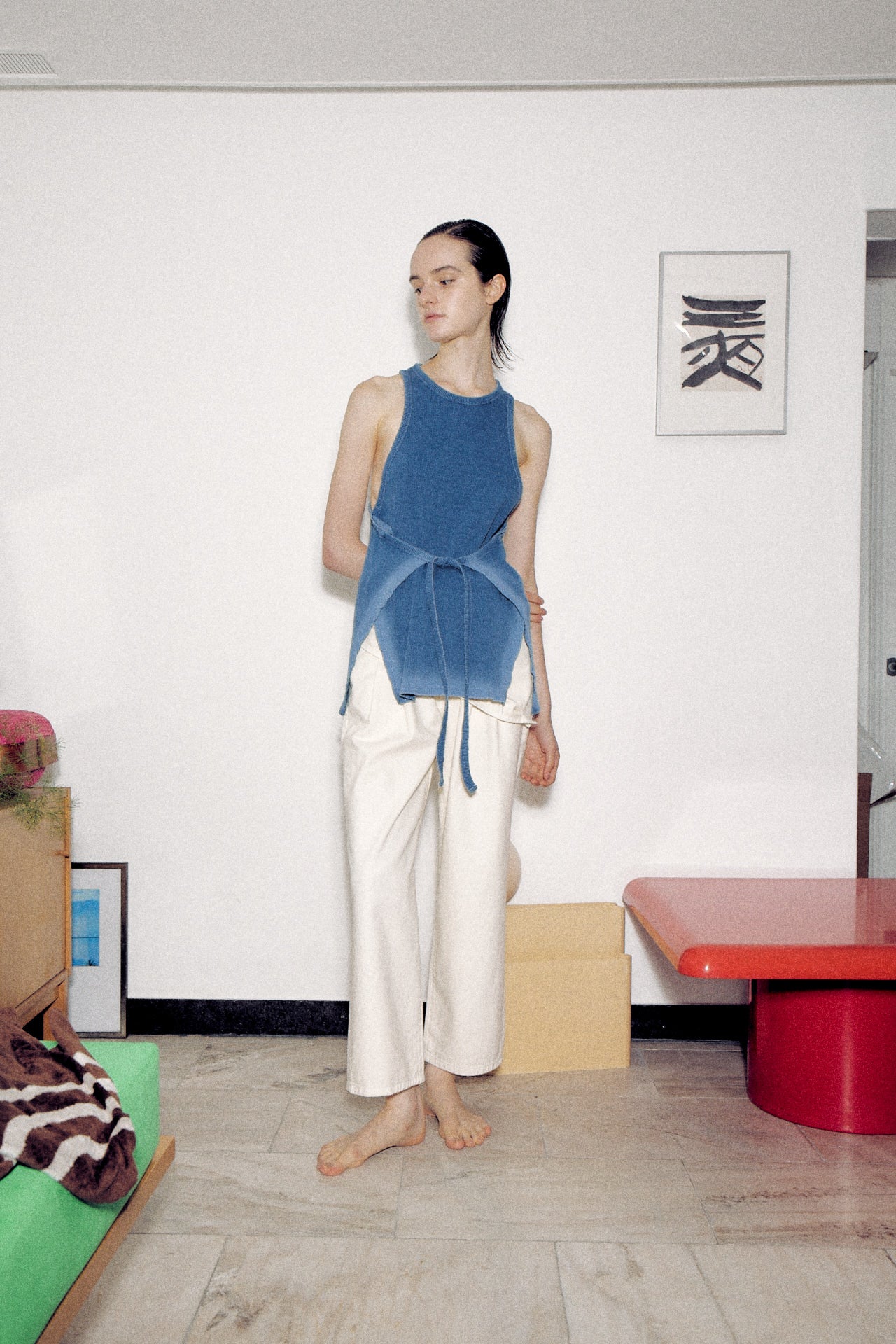 Indigo Dyeing Wrap Sleeveless