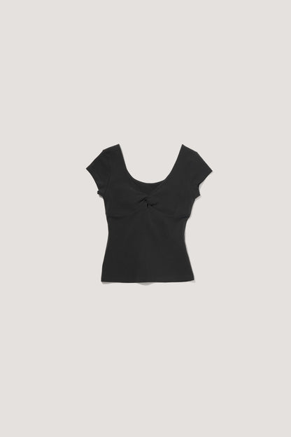 Pigment-Washed Twisted Jersey Top