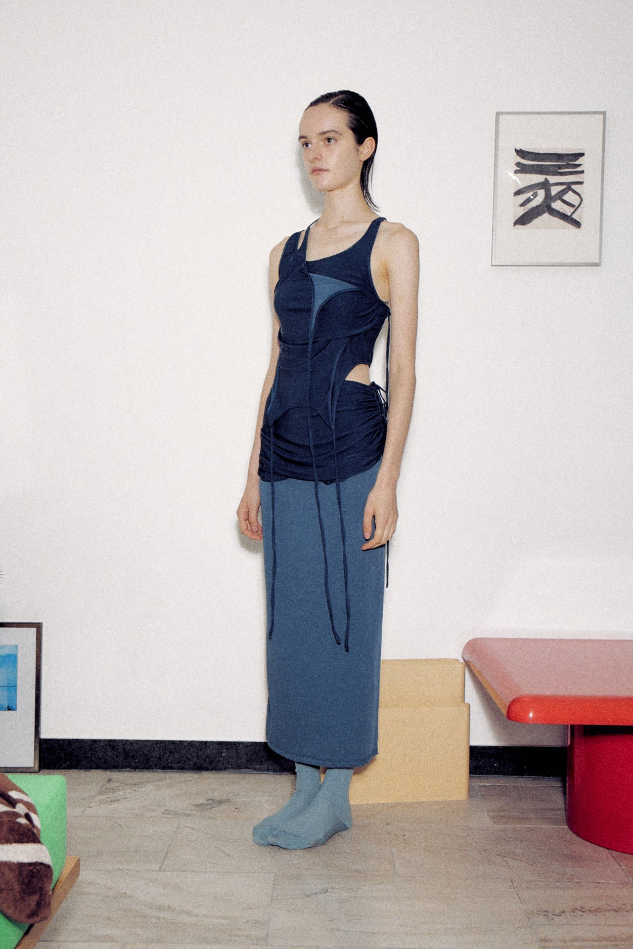 Layered Halterneck Jersey Sleeveless Top