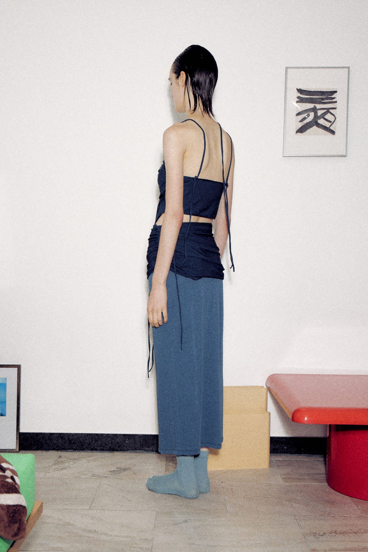 Layered Halterneck Jersey Sleeveless Top