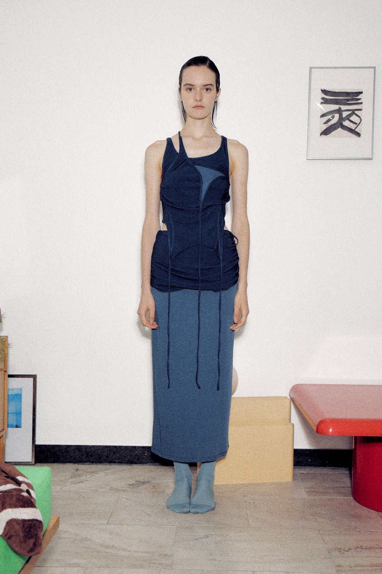 Layered Halterneck Jersey Sleeveless Top